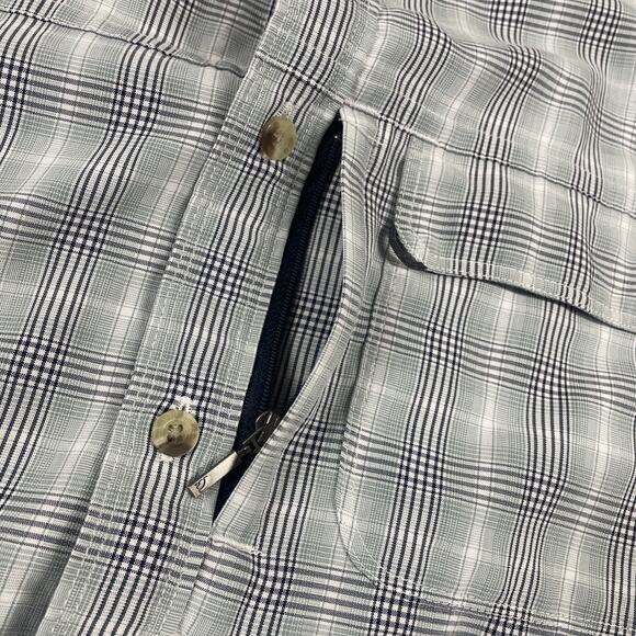 North Face Shirt Mens Large Button Up Vented Mesh Plaid Outdoors Short Sleeve - Picture 5 of 14